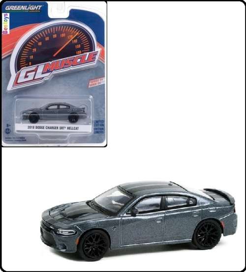 Greenlight Diecast Model Car Muscle Dodge Charger SRT Hellcat 2018 1/64 scale new in pack