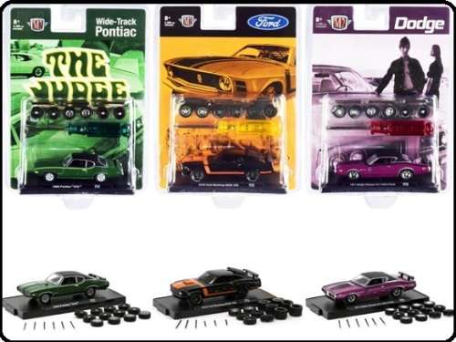 Castline M2 Diecast Model Car Wheels Series Ford Mustang Boss 302 1970 + 3 extra sets wheels 1/64 sc