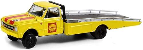 Greenlight Diecast Model Truck Chevy Chevrolet C 30 C30 Ramp Truck 1967 + Camaro 1969 `Shell` 1/64