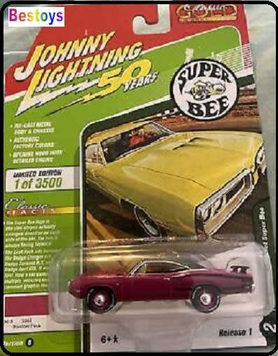 Johnny Lightning Diecast Model Car Classic Gold Dodge Coronet Super Bee 1970 1/64 scale new in pack