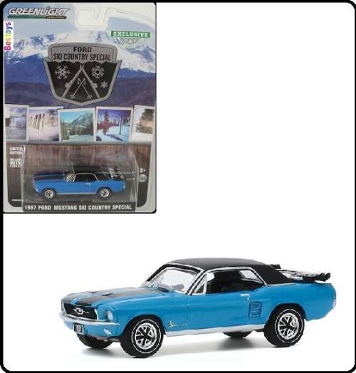 Greenlight Exclusive Ford Mustang Ski Country Special 1967 + Skis 1/64 scale