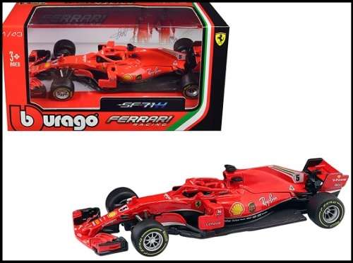 Burago Diecast Model Car 36809 F1 F 1 GP Grand Prix Ferrari SF 71 H Vettel No 5 1/43 scale new