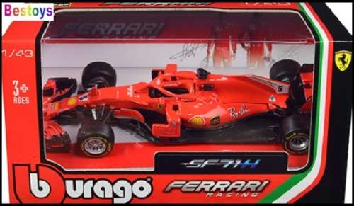 Burago Diecast Model Car 36809 F1 F 1 GP Grand Prix Ferrari SF 71 H Vettel No 5 1/43 scale new