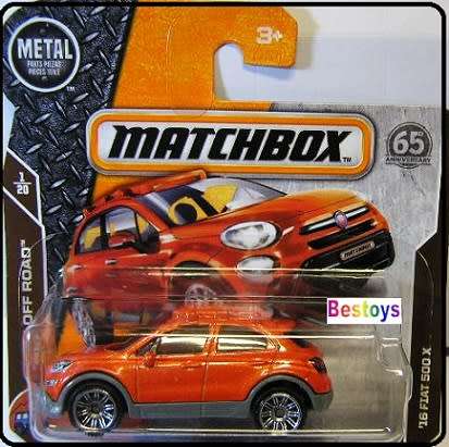 Matchbox Diecast Model Car 65th Anniv 2018 12 / 125 Fiat 500 X 500X 2016 Off Road 1/64 scale new
