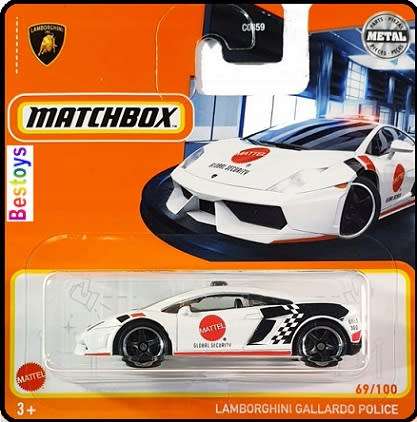 Matchbox 2022 69/100 Lamborghini Gallardo Police "Mattel"