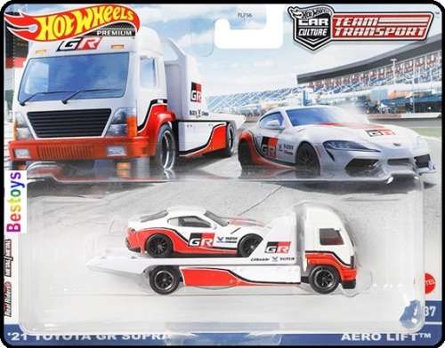 Hot Wheels Hotwheels Model Car Culture Team Transport Toyota GR Supra 2021 + Aero Lift Truck