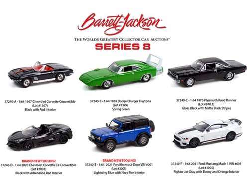 Greenlight Diecast Model Car Barrett Jackson Auction Chevy Chevrolet Corvette C 8 C8 Conv 2020 1/64