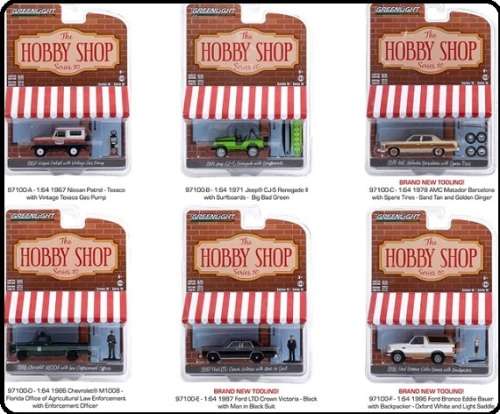 Greenlight Diecast Model Car Hobby Shop Ford LTD Crown Victoria 1987 + Figure Man in suit 1/64 scale