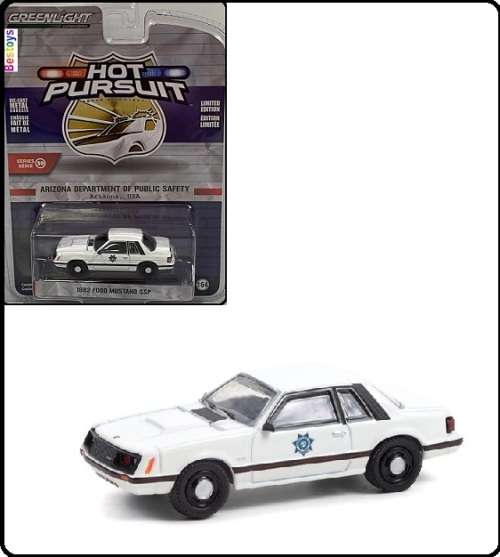 Greenlight Diecast Model Car Hot Pursuit Police Ford Mustang SSP 1982 Arizona Dept of Public Safety