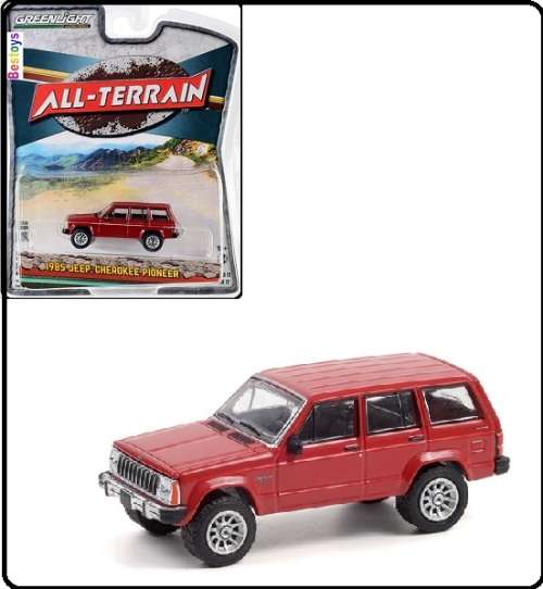 Greenlight Diecast Model Car All Terrain Jeep Cherokee Pioneer 1985 Offroad 1/64 scale new in pack