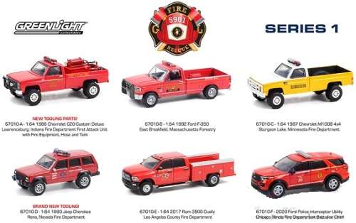 Greenlight Diecast Model Car Fire & Rescue Jeep Cherokee 1990 Reno Nevada Fire Dept 1/64 scale new