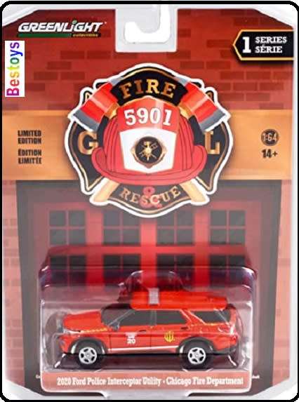 Greenlight Diecast Model Car Fire & Rescue Ford Police Interceptor Utility 2020 Chicago Fire Dept
