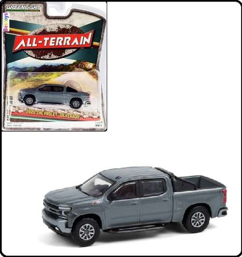 Greenlight Diecast Model Car All Terrain Chevy Chevrolet Silverado Pickup 2020 Offroad 1/64 scale