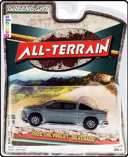 Greenlight Diecast Model Car All Terrain Chevy Chevrolet Silverado Pickup 2020 Offroad 1/64 scale