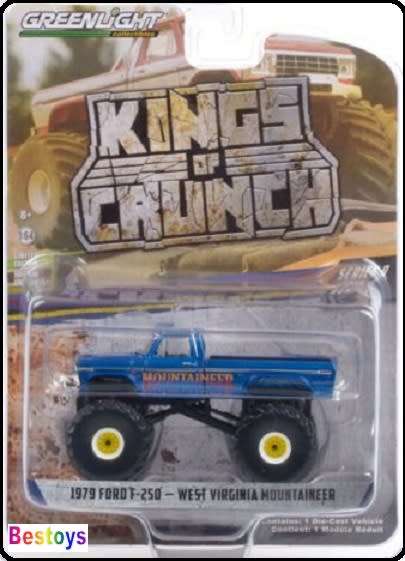 Greenlight Kings of Crunch Monster Truck Ford F 250 F250 1979 "Mountaineer" West Virginia 1/64 scale