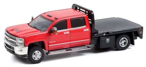 Greenlight Diecast Model Car Dually Chevy Chevrolet Silverado 3500 HD 2016 Flatbed 1/64 scale new