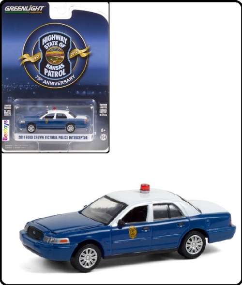 Greenlight Diecast Model Car Anniversary Series Ford Crown Victoria Police 2011 Kansas Highway Patro