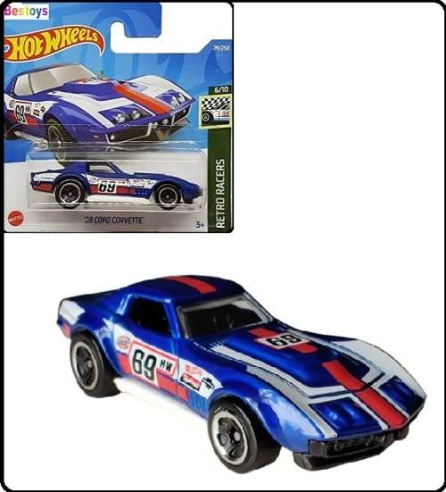 Hotwheels Hot Wheels Diecast Model Car 2022 79 / 250 Chevy Chevrolet Corvette COPO 1969 No 69 Retro