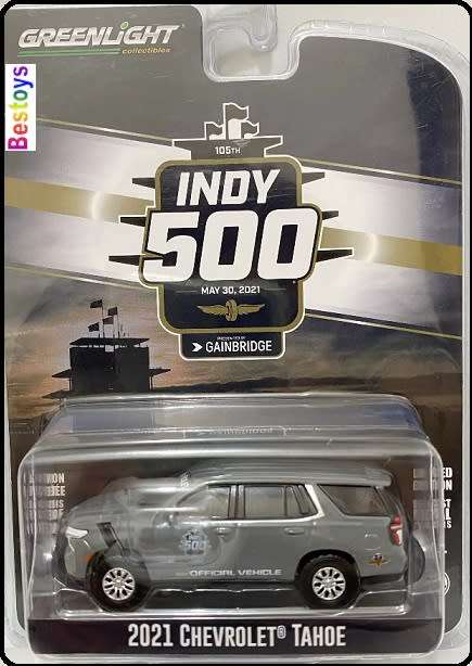 Greenlight Diecast Model Car Anniversary Series Chevy Chevrolet Tahoe 2021 Indy 500 Official Car