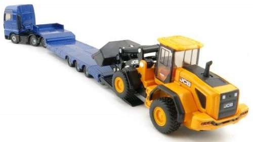 SIKU Diecast Model 1790 MAN TGX XXL Truck + Lowbed trailer + JCB Wheeled Loader 1/87 HO railway scal