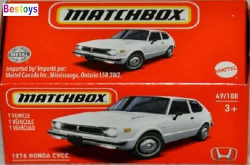 Matchbox Diecast Model Car Power Grab 2021 49/100 Honda CVCC 1976 1/64 scale