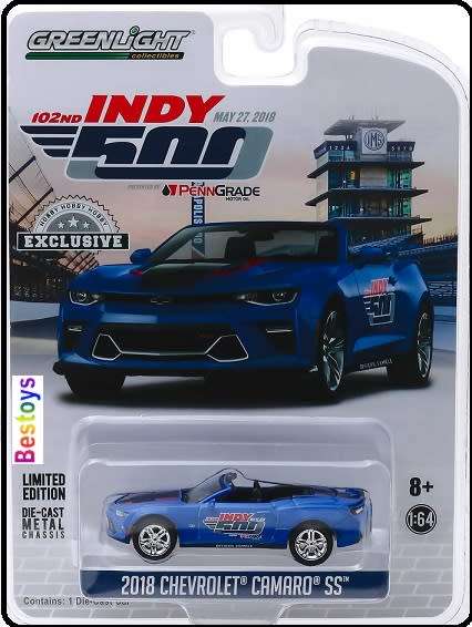 Greenlight Diecast Model Car Exclusive Chevy Chevrolet Camaro SS 2018 102nd Indy 500 Official Vehicl