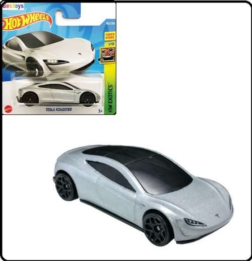 Hotwheels Hot Wheels Diecast Model Car 2022 162/250 Tesla Roadster Exotics 1/64 scale new in pack