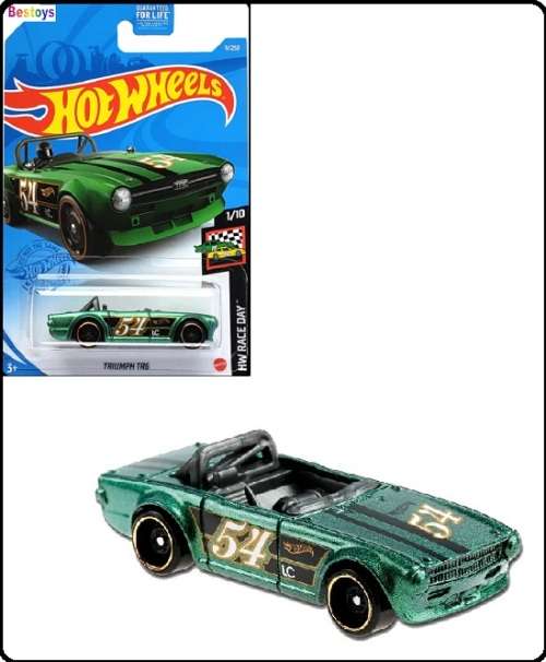 Hotwheels Hot Wheels Diecast Model Car 2021 9/250 Triumph TR 6 TR6 Race Day No 54 1/64 scale