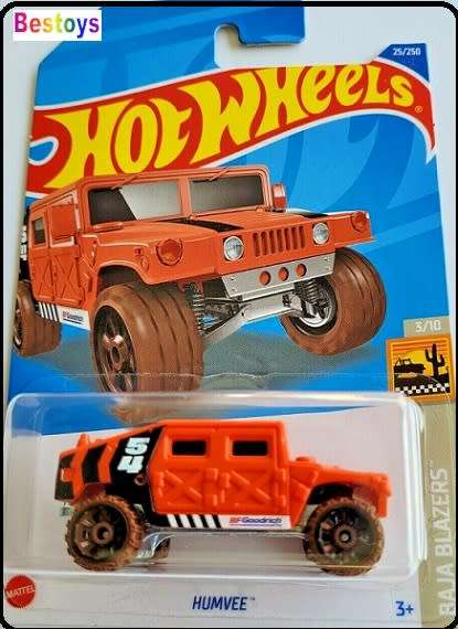 Hotwheels Hot Wheels Diecast Model Car 2022 25/250 Humvee No 54 Baja Blazers