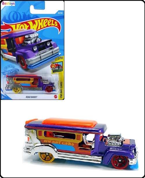 Hotwheels Hot Wheels Diecast Model Car 2021 20/250  Road Bandit  Taxi Bus Art Cars 1/64 scale new