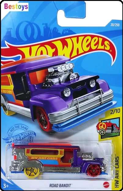 Hotwheels Hot Wheels Diecast Model Car 2021 20/250  Road Bandit  Taxi Bus Art Cars 1/64 scale new