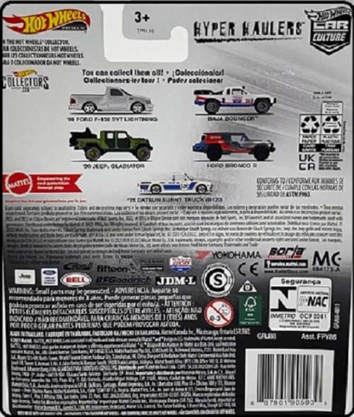 **SALE**  Hotwheels Hot Wheels Diecast Model Car Culture Hyper Haulers Set Ford Datsun Jeep Baja