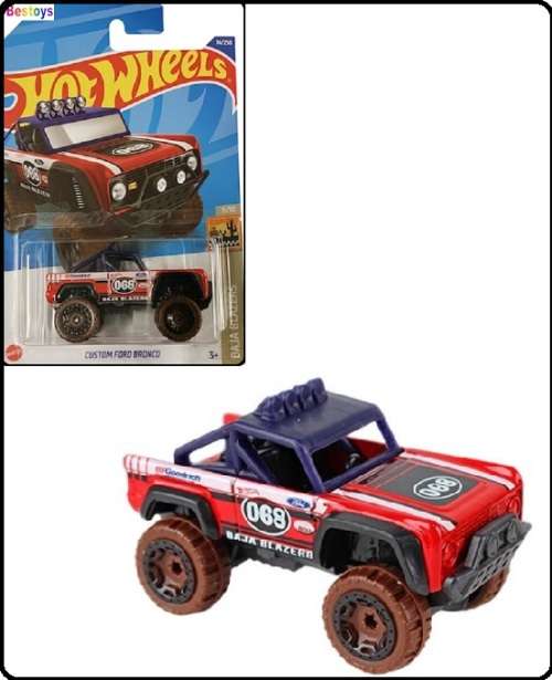 Hotwheels Hot Wheels Diecast Model Car 2022 74 / 250 Ford Bronco Custom No 68 Baja Blazers new