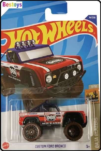 Hotwheels Hot Wheels Diecast Model Car 2022 74 / 250 Ford Bronco Custom No 68 Baja Blazers new