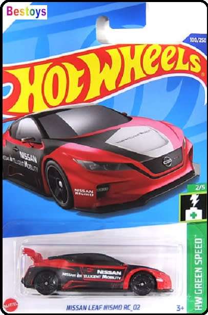 Hotwheels Hot Wheels Diecast Model Car 2022 100 / 250 Nissan Leaf Nismo RC 02 Green Speed 1/64 scale