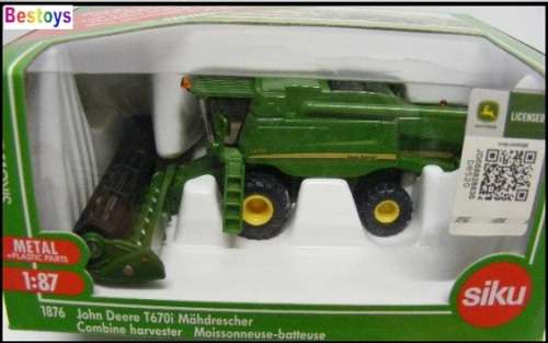 SIKU Diecast Model 1876 John Deere T 670i Combine Harvester Farm 1/87 HO railway scale new in pack
