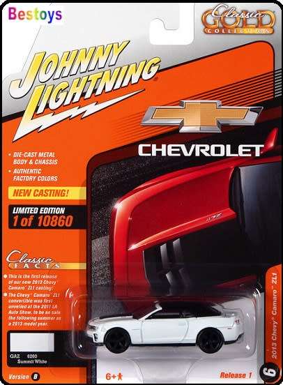Johnny Lightning Diecast Model Car Classic Gold Chevy Chevrolet Camaro ZL 1 ZL1 2013 1/64 scale new