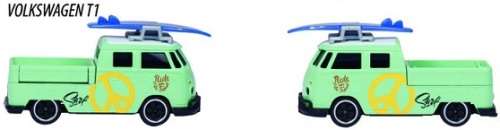 Majorette Diecast Model Car VW Volkswagen Kombi T 1 T1 Double Cab Pickup + surfboard 1/64 scale new