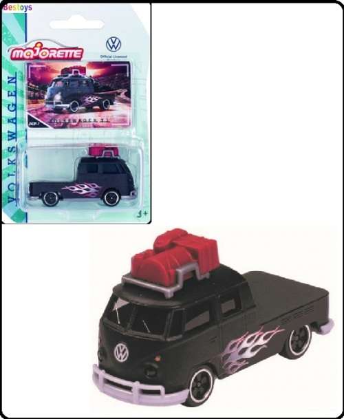 Majorette Diecast Model Car VW Volkswagen Kombi T 1 T1 Double Cab Pickup + roofrack  1/64 scale new