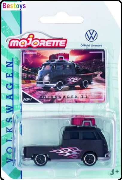 Majorette Diecast Model Car VW Volkswagen Kombi T 1 T1 Double Cab Pickup + roofrack  1/64 scale new