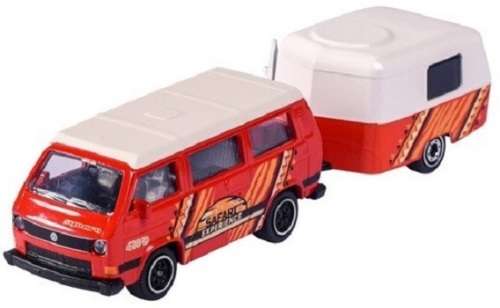 Majorette Diecast Model Car 2 pk VW Volkswagen Kombi T 3 T3 Bus + & Eriba Puck Caravan 1/64 scale