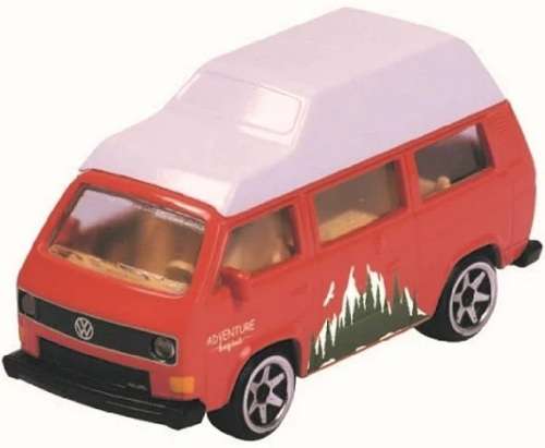 Majorette Diecast Model Car Set VW Volkswagen Kombi T 1 T1 Bus + T 3 T3 Camper Bus + Kayak 1/64