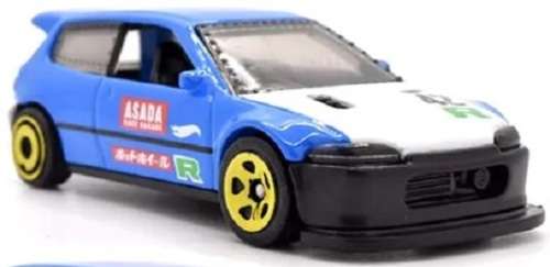 Hotwheels Hot Wheels Diecast Model Car 2022 204 / 250 Honda Civic Custom `Asada` J Imports 1/64 scal
