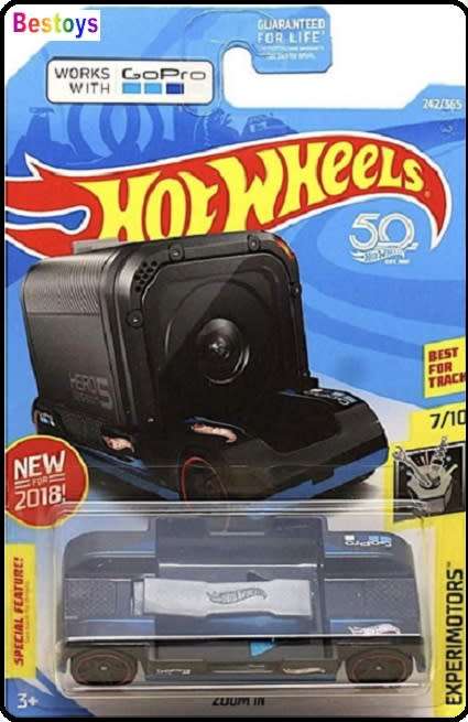 Hotwheels Hot Wheels Diecast Model Car First Ed 2018 242/365 Zoom In Go Pro Holder 50th Anniv new