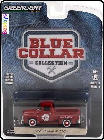 Greenlight Diecast Model Car Blue Collar Ford F 100 F100 Pickup 1954 `Indian Motorcycles` 1/64 scale
