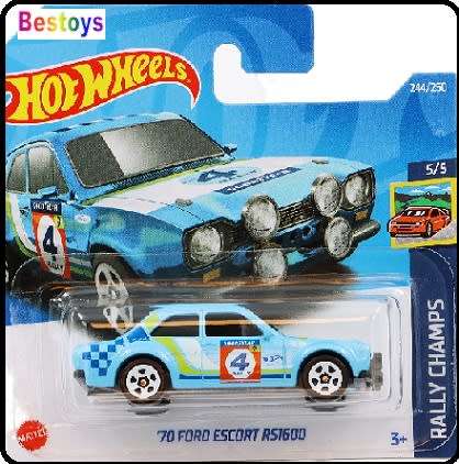 Hot Wheels 2022 244/250 Ford Escort RS 1600 RS1600 1970 No 4 Rally Champs