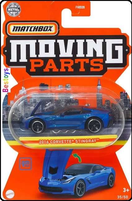 Matchbox Diecast Model Car Moving Parts Chevy Chevrolet Corvette Stingray 2016 1/64 scale new