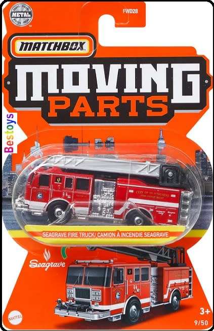 Matchbox Diecast Model Car Moving Parts Segrave Fire Engine Fire Truck + extending ladder new in pac