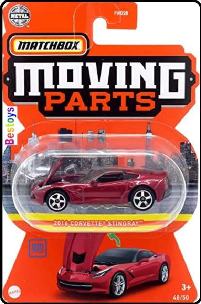 Matchbox Diecast Model Car Moving Parts Chevy Chevrolet Corvette Stingray 2016 1/64 scale
