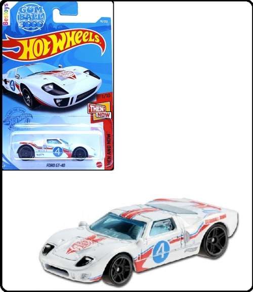 Hotwheels Hot Wheels Diecast Model Car 2021 78 / 250 Ford GT 40 GT40 No 4 `Gum Ball 3000` Then & Now